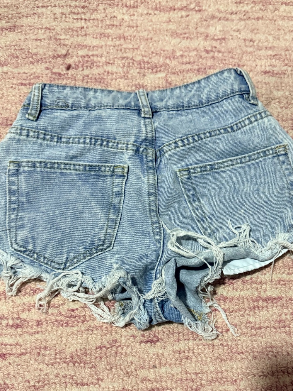 Light Blue Distressed Denim Women's Shorts size 0